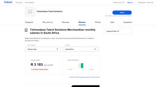 
                            11. Tshimedzwa Talent Solutions Merchandiser Salaries in South Africa ...