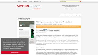 
                            9. TSI-Report: Jetzt rein in diese zwei Trendaktien - Aktien-Reports