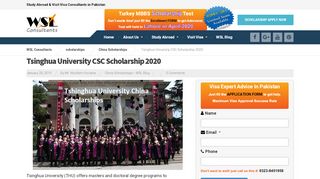
                            8. Tsinghua University CSC Scholarship 2019 | WSL Consultants