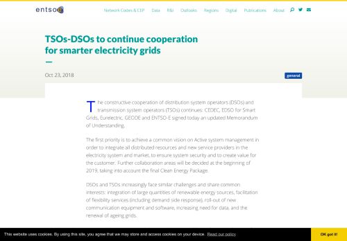 
                            11. TSOs-DSOs to continue cooperation for smarter electricity ...