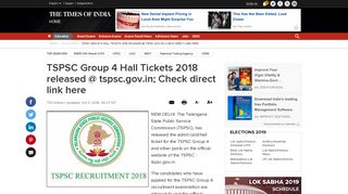 
                            12. TSPSC hall tickets: TSPSC Group 4 Hall Tickets 2018 released ...