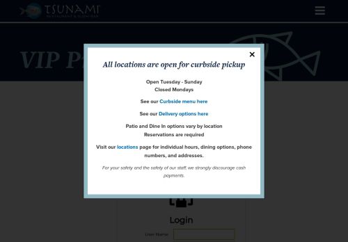 
                            1. Tsunami Restaurant & Sushi Bar | Salt Lake City, Utah - VIP Login