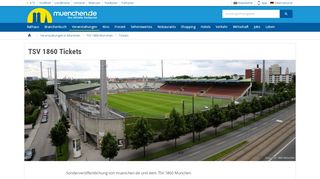 
                            6. TSV 1860 München Tickets - Das offizielle Stadtportal muenchen.de