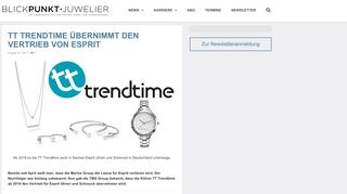 
                            8. TT TRENDTIME ÜBERNIMMT DEN VERTRIEB VON ESPRIT ...