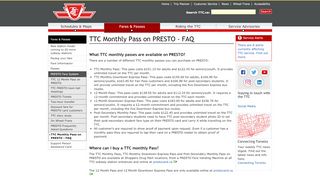 
                            13. TTC Monthly Pass on PRESTO - FAQ