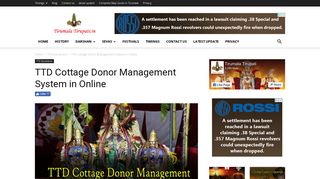 
                            7. TTD Cottage Donor Management System in Online - Tirumala Tirupati