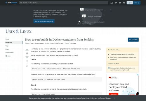 
                            13. tty - How to run builds in Docker containers from Jenkins - Unix ...