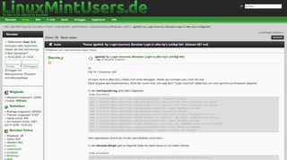 
                            13. tty: Login incorrect, Benutzer Login in allen tty's schlägt fehl ...