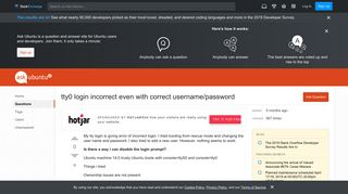 
                            1. tty0 login incorrect even with correct username/password - Ask Ubuntu