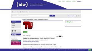 
                            12. TU Berlin: Im exklusiven Kreis der IEEE-Fellows - IDW Online