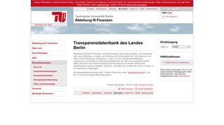 
                            5. TU Berlin: Transparenzdatenbank des Landes Berlin