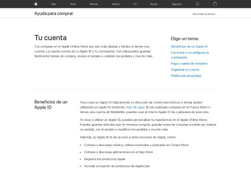 
                            10. Tu cuenta - Ayuda para comprar - Apple (MX)