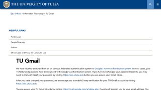 
                            8. TU Gmail - The University of Tulsa