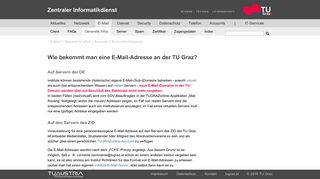 
                            9. TU Graz - ZID: Wie bekommt man eine E-Mail-Adresse an der TU Graz?
