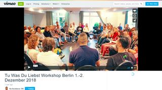 
                            10. Tu Was Du Liebst Workshop Berlin 1.-2. Dezember 2018 on Vimeo