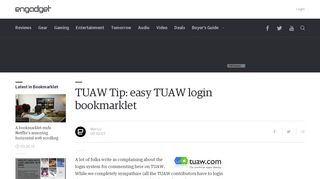 
                            2. TUAW Tip: easy TUAW login bookmarklet - Engadget