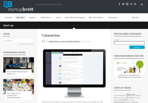 
                            7. Tubevertise - StartupBrett