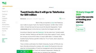 
                            13. Tuenti looks like it will go to Telefonica for $99 million | TechCrunch