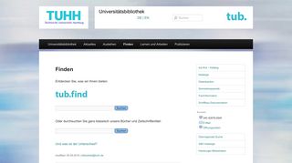 
                            4. TUHH Universitätsbibliothek: Finden - Universitätsbibliothek