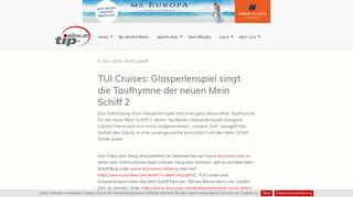 
                            12. TUI Cruises: Glasperlenspiel singt die Taufhymne der neuen Mein ...