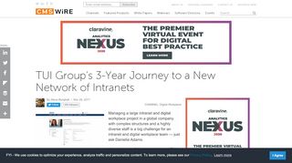 
                            13. TUI Group's 3-Year Journey to a New Network of Intranets - CMSWire