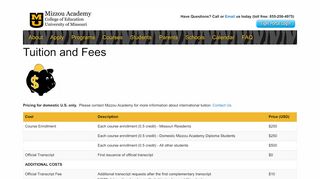 
                            11. Tuition and Fees – Mizzou K-12 Online