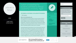 
                            7. Tuition scholarships for students admitted to African Leadership ...