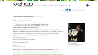 
                            8. Tuki ja sisäänkirjautuminen | Vehco®