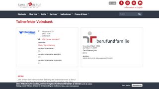 
                            8. Tullnerfelder Volksbank | Familie und Beruf