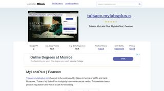 
                            3. Tulsacc.mylabsplus.com website. MyLabsPlus | Pearson.