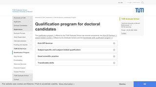 
                            12. TUM Graduate School: Qualification Program