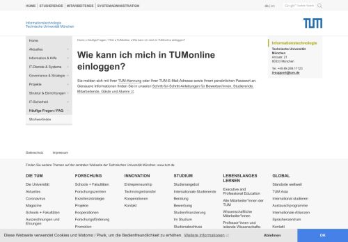 
                            4. TUM IT - CIO: Wie kann ich mich in TUMonline einloggen?