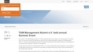 
                            9. TUM Management Alumni e.V. held annual Summer Event - Technical ...