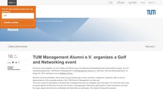 
                            7. TUM Management Alumni e.V. organizes a Golf and Networking event ...