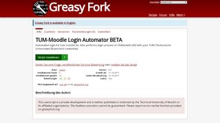 
                            6. TUM-Moodle Login Automator BETA - Greasy Fork