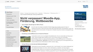 
                            4. TUM - Nicht verpassen! Moodle-App, Förderung, Wettbewerbe