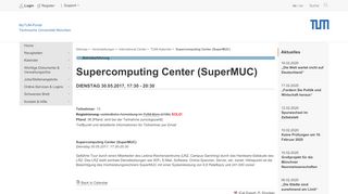 
                            6. TUM - Supercomputing Center (SuperMUC) - MyTUM-Portal ...