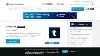 
                            8. Tumblr API | ProgrammableWeb