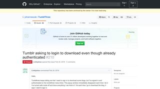 
                            6. Tumblr asking to login to download even though already ... - GitHub