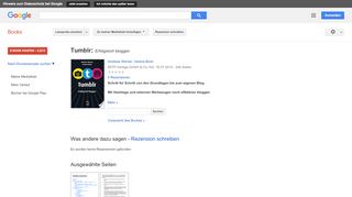 
                            8. Tumblr: Erfolgreich bloggen - Google Books-Ergebnisseite