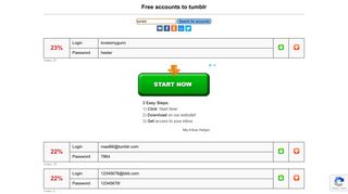 
                            4. tumblr - free accounts, logins and passwords