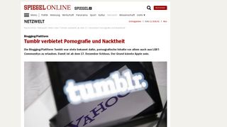 
                            8. Tumblr verbietet ab dem 17. Dezember Pornografie und Nacktheit ...