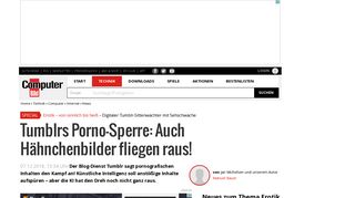 
                            7. Tumblrs Porno-Sperre: Auch Hähnchen fliegen raus! - COMPUTER BILD