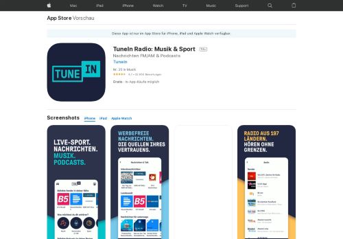 
                            3. TuneIn Radio im App Store - iTunes - Apple