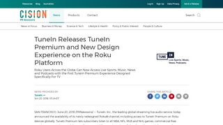 
                            9. TuneIn Releases TuneIn Premium and New Design Experience on ...