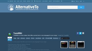 
                            10. TuneWiki Alternatives and Similar Software - AlternativeTo.net