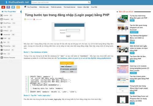 
                            2. Từng bước tạo trang đăng nhập (Login page) bằng PHP