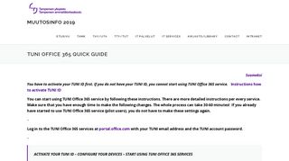 
                            10. TUNI Office 365 Quick Guide – Muutosinfo 2019