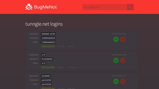 
                            1. tunngle.net logins - BugMeNot