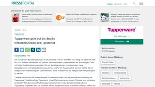 
                            12. ▷ Tupperware geht auf die Straße / Infostand Aktion 2017 gestartet ...